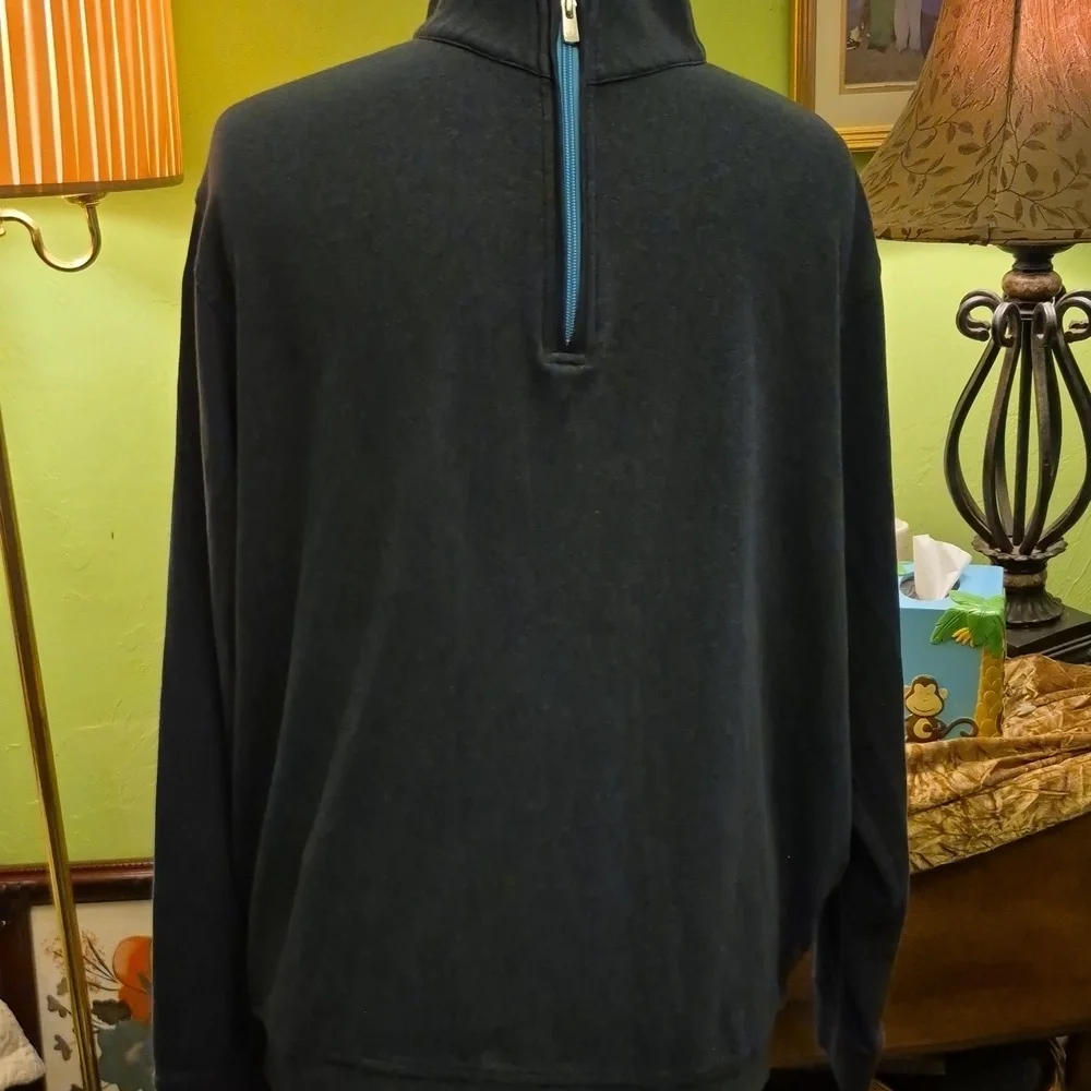 Peter Millar Xl Charcoal Gray With 1/4 Zip Mock Turtleneck.100% Cotton.($1538A)